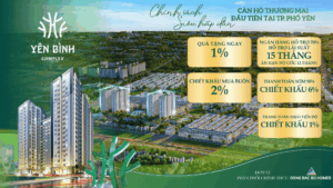 Chính sách bán hàng Yên Bình Complex Thái Nguyên - Ưu đãi chiết khấu lên đến 7% và hỗ trợ vay 0% lãi suất.